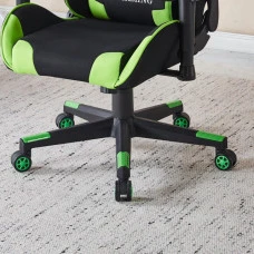 Крісло геймерське з тканини Bonro B-142 зелене + 2 подушки