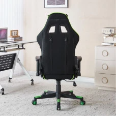 Крісло геймерське з тканини Bonro B-142 зелене + 2 подушки