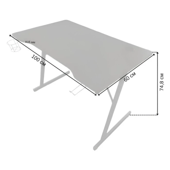 Игровой игровой компьютерный стол 100 см Bonro B-07 черный