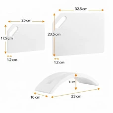 Набір кухонних дошок на підставці зі штучного каменю Bonro B-100 білий 2 шт