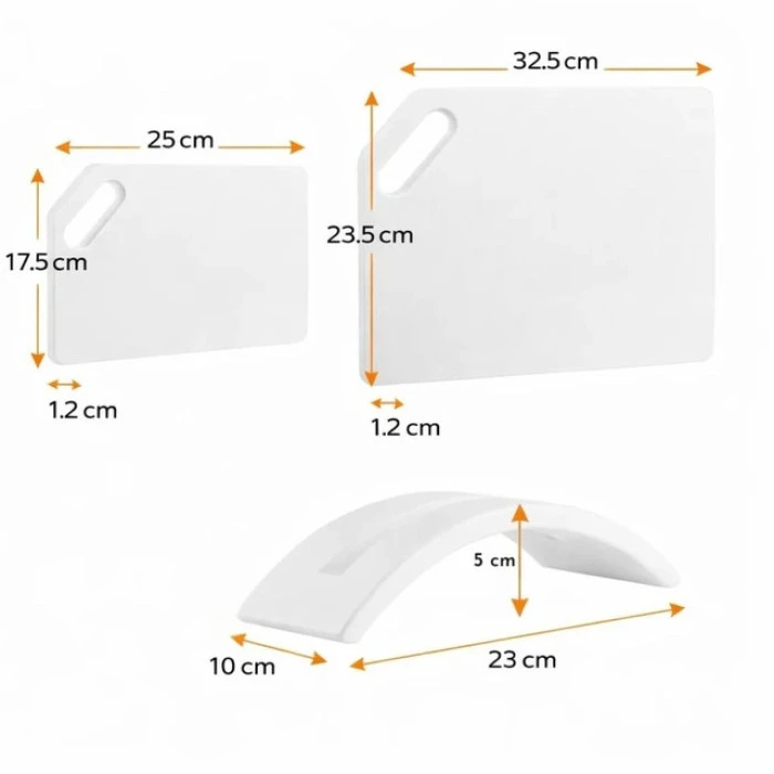 Набір кухонних дошок на підставці зі штучного каменю Bonro B-100 білий 2 шт