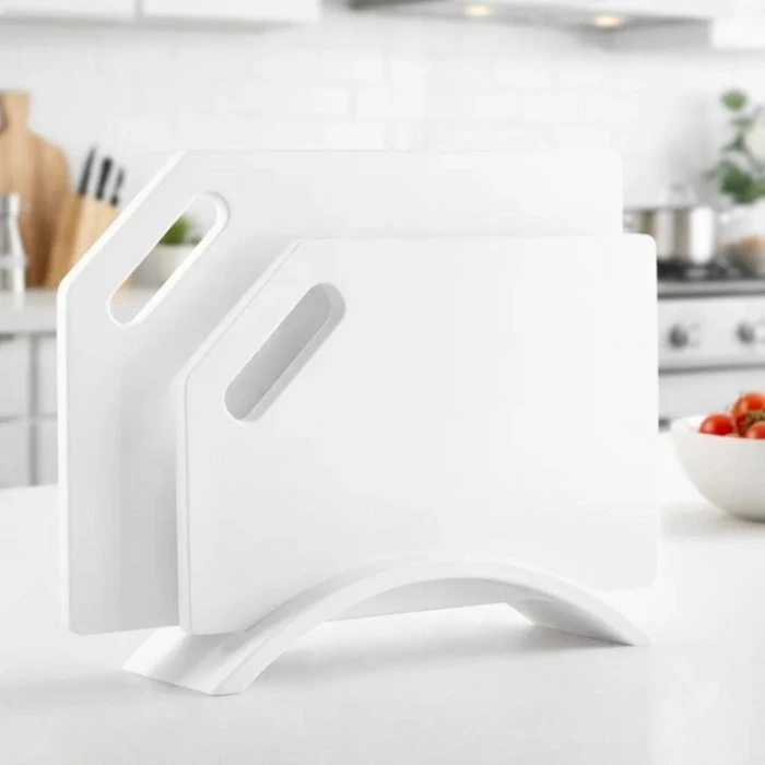 Набір кухонних дошок на підставці зі штучного каменю Bonro B-100 білий 2 шт