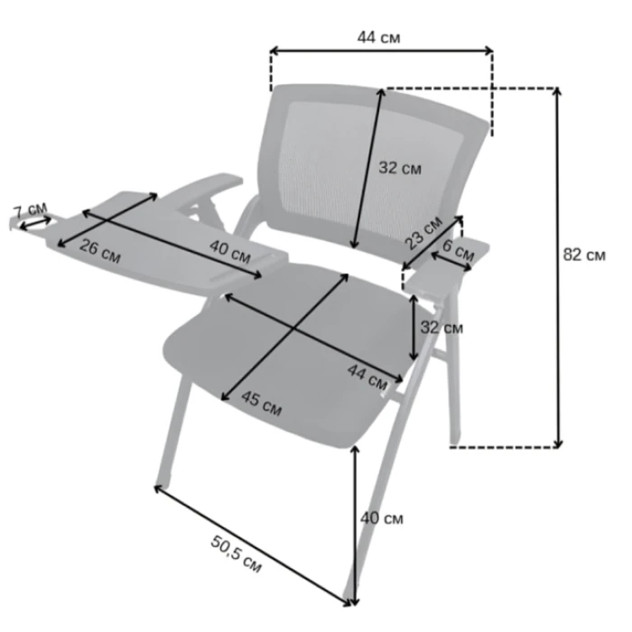 Офісне крісло для навчання з партою Bonro B-502 чорне
