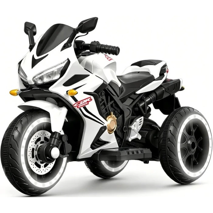 Детский электромотоцикл SPOKO SP-518 белый (подсветка колес)