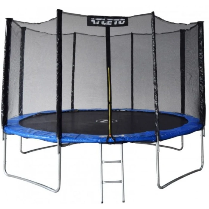 Батут дитячий з сіткою та драбинкою 374 см Atleto