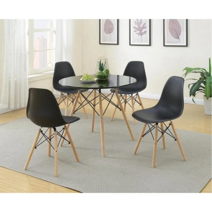 Крісло для кухні на ніжках Bonro В-173 FULL KD чорне (2 шт)