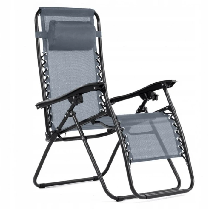 Шезлонг лежак 2 шт і столик набір Bonro SP-167A сірий