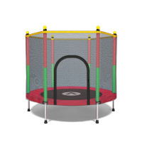 Батут манеж дитячий з сіткою Atleto 140 см червоний KRB01