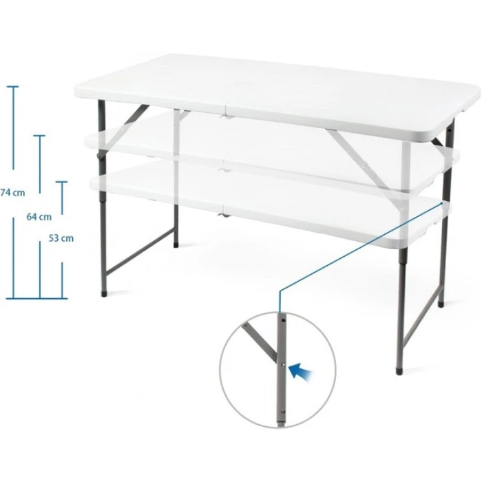 Стол раскладной туристический для пикника Bonro BS 122 см белый.