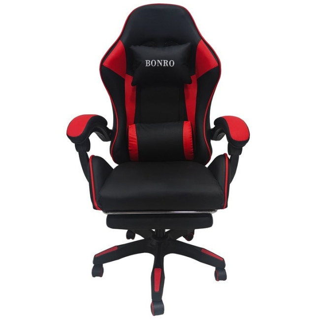 Крісло геймерське Bonro B-945 червоне з підставкою для ніг