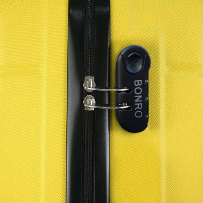 Чемодан комплект пластиковый 2 шт средний большой Bonro 2019 желтый