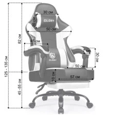 Геймерское кресло с подставкой для ног Bonro Glory DC-203 белое