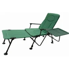 Крісло лежак для рибалки регульоване зі столиком і підставкою Bonro B-23 карп зелене