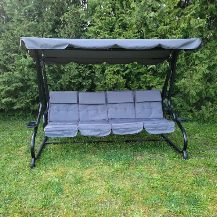 Качеля садова 4 місна розкладна Bonro B-044 сіра