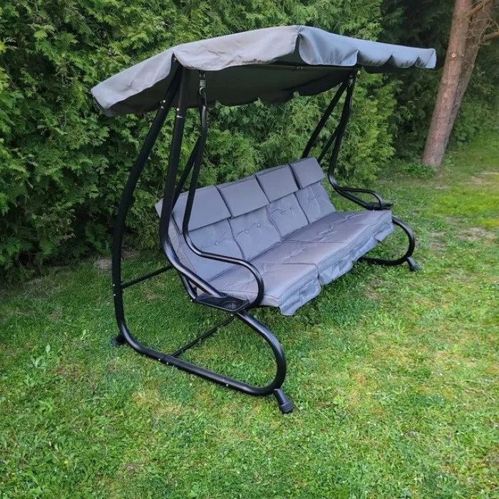 Качеля садова 4 місна розкладна Bonro B-044 сіра