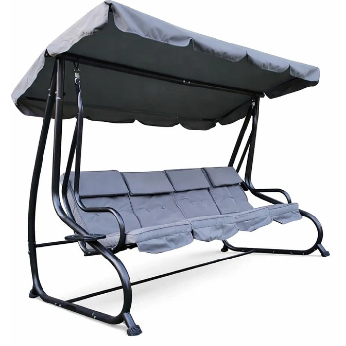 Качеля садова 4 місна розкладна Bonro B-044 сіра