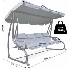 Качеля садова 4 місна розкладна Bonro B-044 сіра