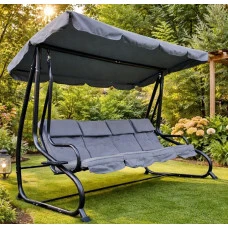 Качеля садова 4 місна розкладна Bonro B-044 сіра