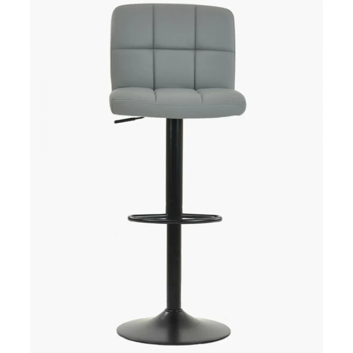 Барный стул со спинкой Bonro B-0106 серый с черным основанием.