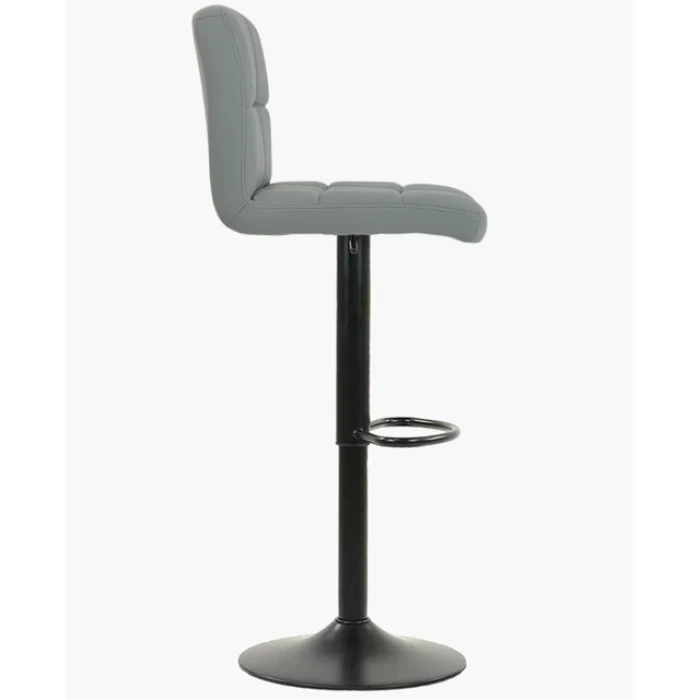 Барный стул со спинкой Bonro B-0106 серый с черным основанием.