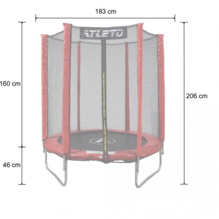 Батут детский с сеткой 183 см Atleto розовый