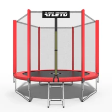 Батут дитячий з сіткою та драбинкою 312 см Atleto червоний
