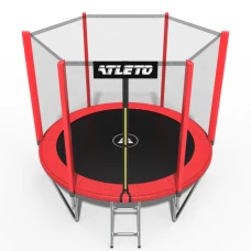 Батут дитячий з сіткою та драбинкою 312 см Atleto червоний