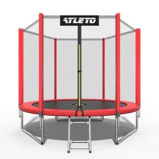 Батут дитячий з сіткою та драбинкою 312 см Atleto червоний