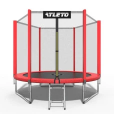 Батут дитячий з сіткою та драбинкою 312 см Atleto червоний