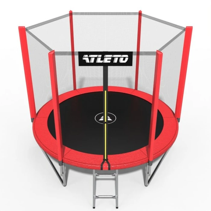 Батут дитячий з сіткою та драбинкою 312 см Atleto червоний
