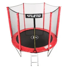 Батут дитячий з сіткою та драбинкою 312 см Atleto червоний