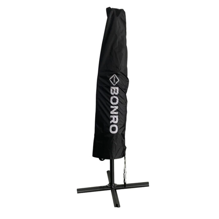 Парасоля садова з підсвіткою LED сіра Bonro B-7012LP 3м 8 спиць