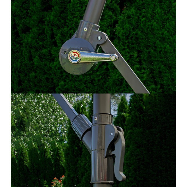 Зонтик садовый с подсветкой LED серый Bonro B-7012LP 3м 8 спиц