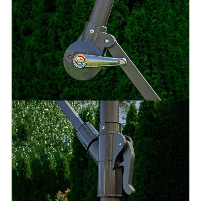 Парасоля садова з підсвіткою LED сіра Bonro B-7012LP 3м 8 спиць