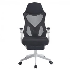 Крісло геймерське Bonro B-057 з підставкою для ніг біле