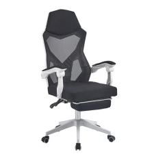 Крісло геймерське Bonro B-057 з підставкою для ніг біле