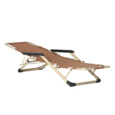 Шезлонг крісло садовий, туристичний Bonro B-02 коричневий + подушка