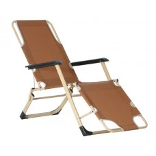 Шезлонг крісло садовий, туристичний Bonro B-02 коричневий + подушка