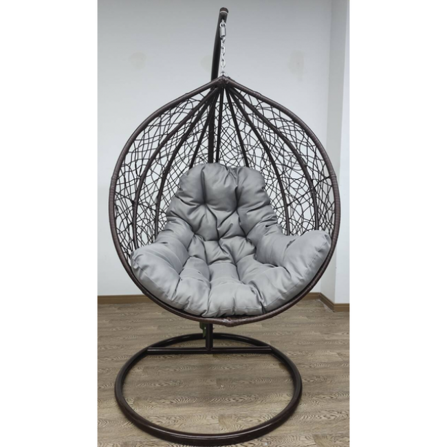 Подвесное кресло-качалка кокон Bonro 329 XL (коричнево-серый)