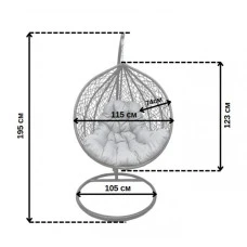 Подвесное кресло-качалка кокон Bonro 329 XL (коричнево-серый)