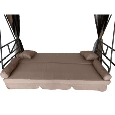 Качели для сада с навесом, подушками и москитной сеткой Bonro B-002 коричневая