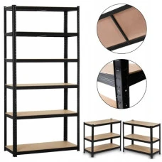 Стелаж металевий для кладовки комори підвалу 6 полиць 220х110х50 Siker P2211 чорний