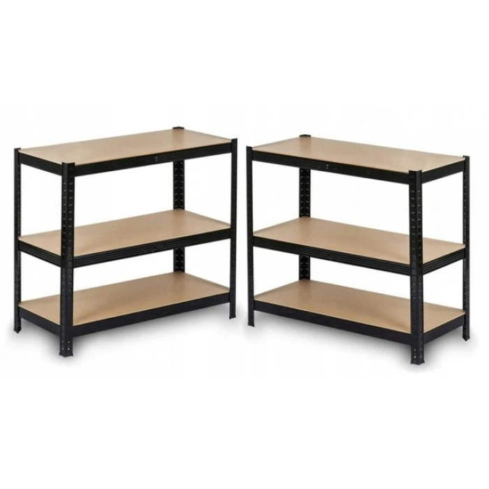 Стелаж металевий для кладовки комори підвалу 6 полиць 220х110х50 Siker P2211 чорний