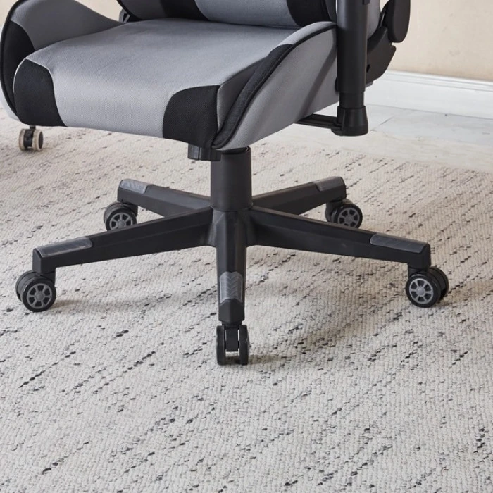 Крісло геймерське з тканини Bonro B-142 сіре + 2 подушки