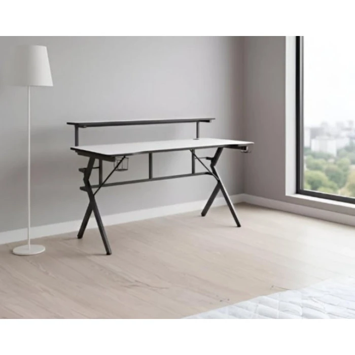 Геймерський ігровий комп'ютерний стіл 15 мм Bonro B-06 білий