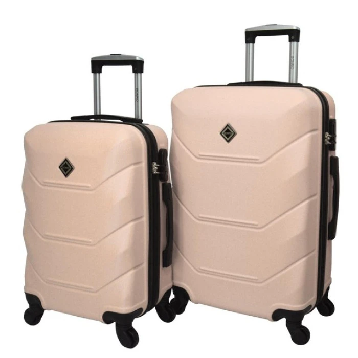 Чемодан комплект пластиковый 2 шт средний большой Bonro 2019 бежевый