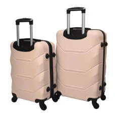 Валіза комплект пластикова 2 шт середня велика Bonro 2019 бежевий