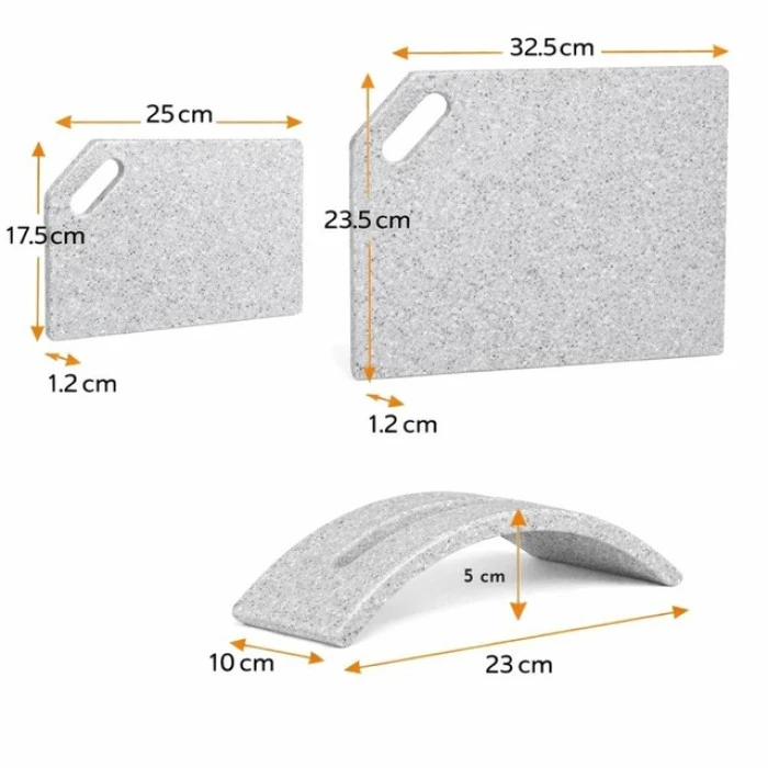 Набір кухонних дошок на підставці зі штучного каменю Bonro B-100 графітовий 2 шт