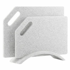 Набір кухонних дошок на підставці зі штучного каменю Bonro B-100 графітовий 2 шт