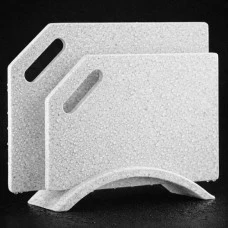 Набір кухонних дошок на підставці зі штучного каменю Bonro B-100 графітовий 2 шт